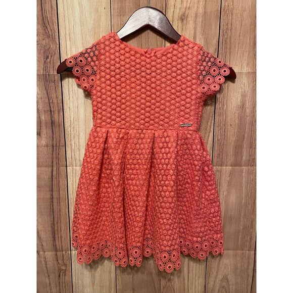 Mayoral 116cm 5-6 year toddler girl coral lace dress - Picture 1 of 8